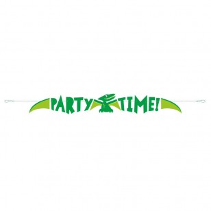 Pteradactyl Dinosaur Party Time Banner